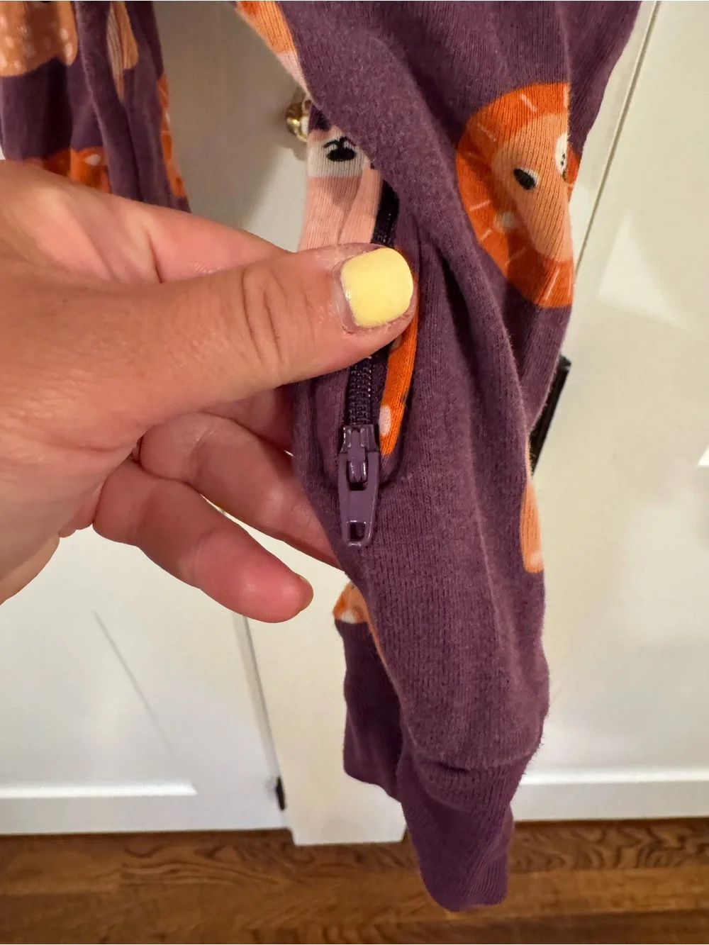 Old Navy Purple Animal Face Zip One-Piece Footie